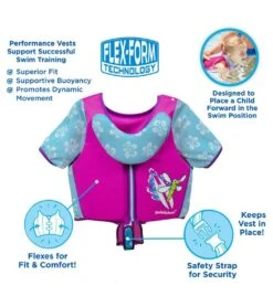 Kids' Deluxe Swim Trainer Vest With Collar -Splash Essentials 5665917108392 pinkblue 4a