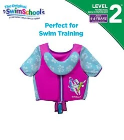 Kids' Deluxe Swim Trainer Vest With Collar -Splash Essentials 5665917108392 pinkblue 6a