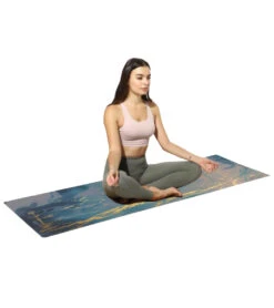 Ajna Rubber Yoga Mat 72" 3mm -Splash Essentials 6635510726824 blue 4a
