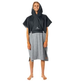 Rip Curl Men's Viral Anti-Series Hood Towel 8 Rip Curl Men's Viral Anti-Series Hood Towel -Splash Essentials 7319696015528 blackgrey 4a